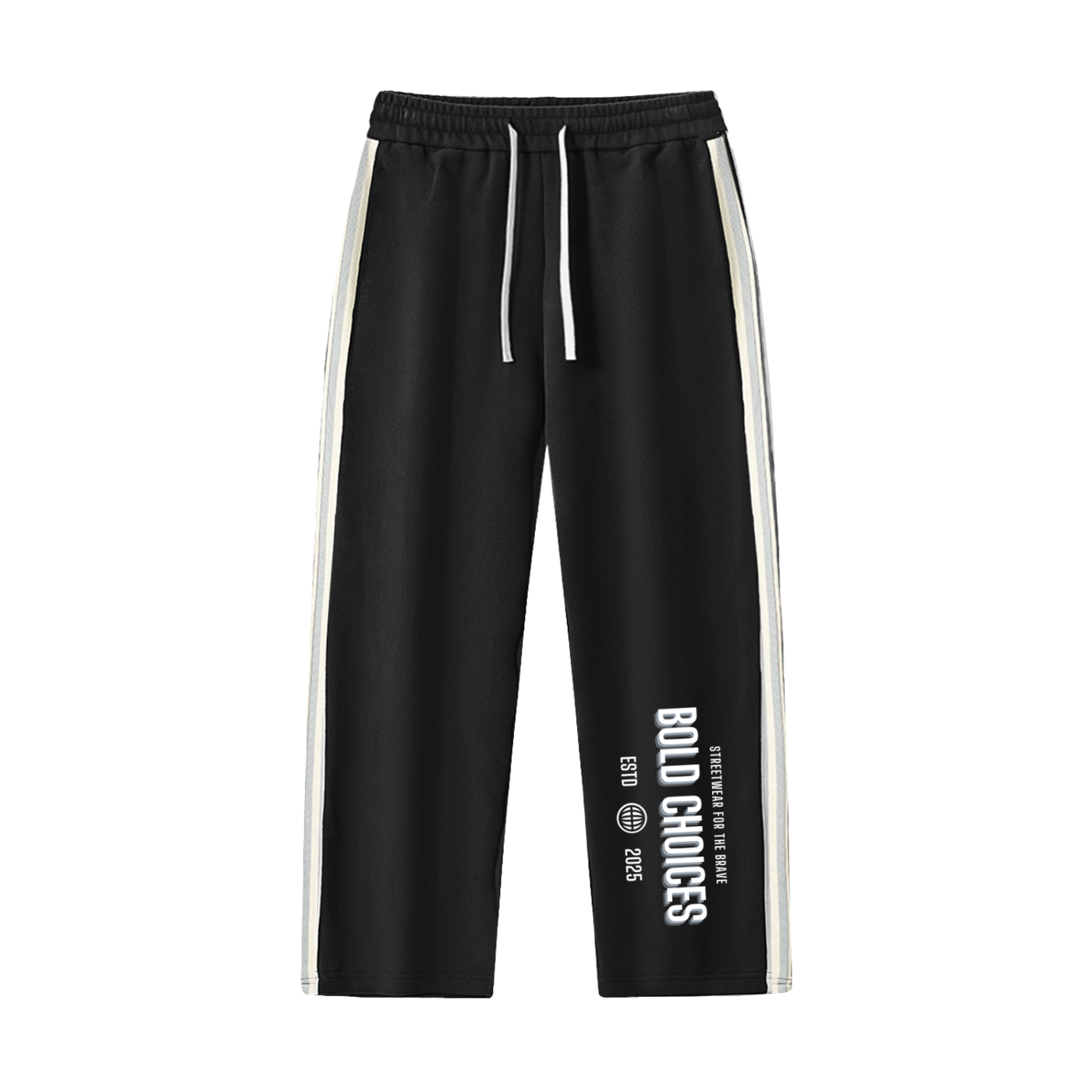 Contrast Side-Stripe Straight-Leg  Pants