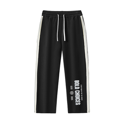 Contrast Side-Stripe Straight-Leg  Pants