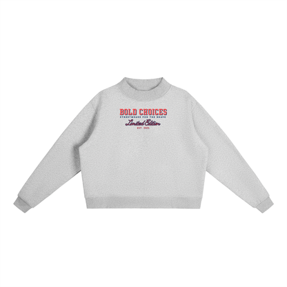 Essential Fleece Mock-Neck Crew Sweatshirt