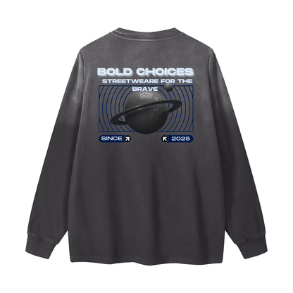 Gradient Washed Long Sleeve T-Shirt