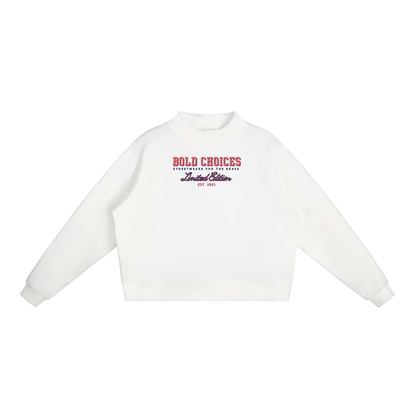 Essential Fleece Mock-Neck Crew Sweatshirt