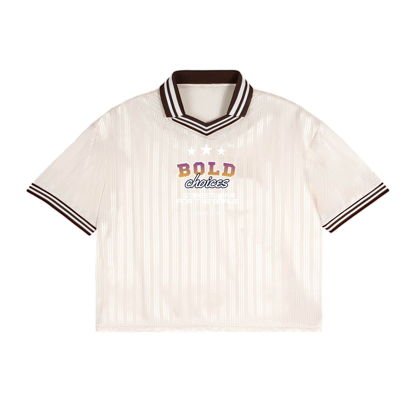 Contrast Stripes Polo Collar T-Shirt