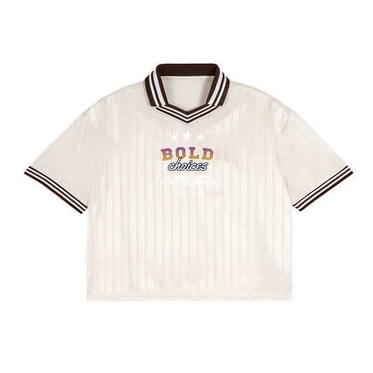 Contrast Stripes Polo Collar T-Shirt