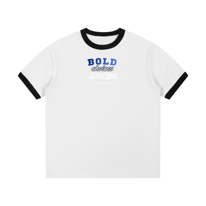 Contrast Edge Ribbed Crewneck T-Shirt