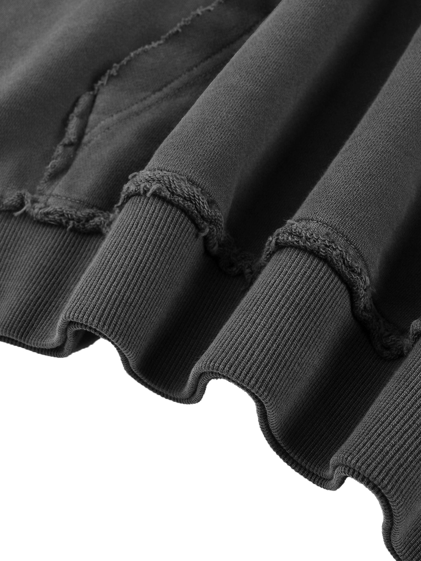 Snow Washed Raw Edge Double Layered Hoodie